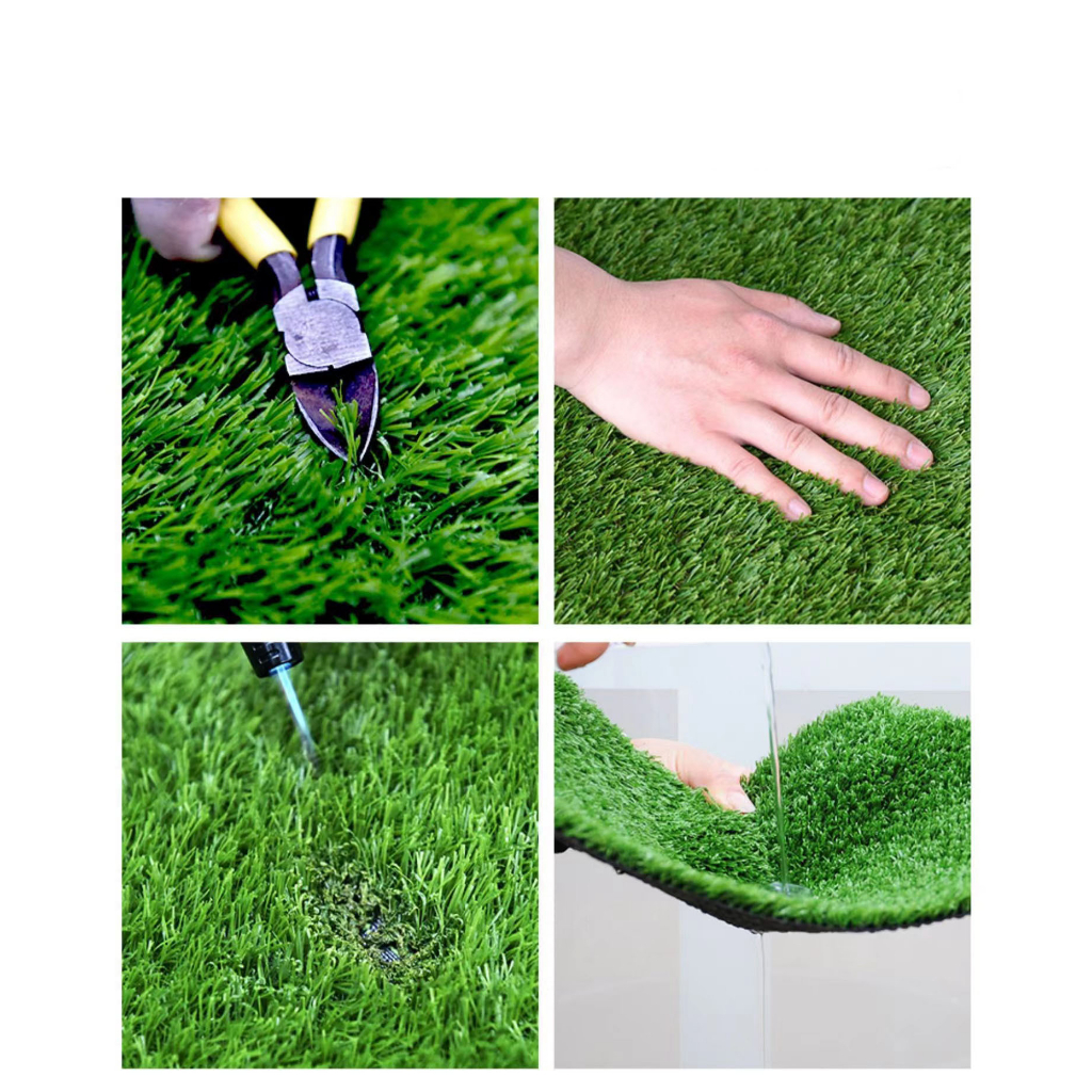 หญ้าเทียม3cm หญ้าเทียมราคาถูก หญ้าเทียมปูพื้น  เนื้อแน่น ขนฟู ไม่หลุดไม่ร่วง เหมือนหญ้าจริงมาก - รูปที่ 2