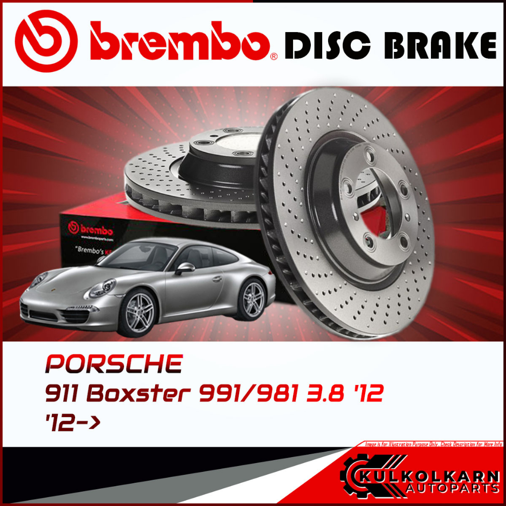 จานเบรกหน้า  PORSCHE 911 Boxster 991/981 3.8 ปี12 เจาะรู (HC)  12-> (D09 D932 11)(D09 D933 11)