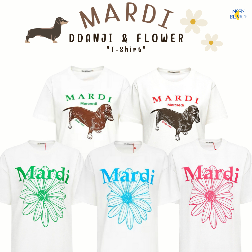 Mardi Mercredi เสื้อยืด พร้อมส่ง ของแท้ 100% T-Shirt Mardi Mercredi "Ddanji/Flower"