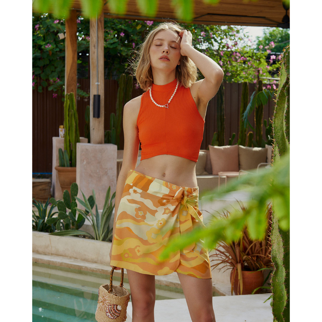 SUE - Peace/Shine Mini Wrap Skirt กระโปรงฟรีไซส์