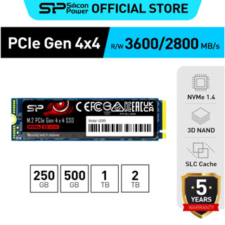 Silicon Power UD85 NVMe PCIe Gen4x4 M.2 2280 SSD, Read 3,600MB/s Write 2,800MB/s สำหรับ Laptop และ PC