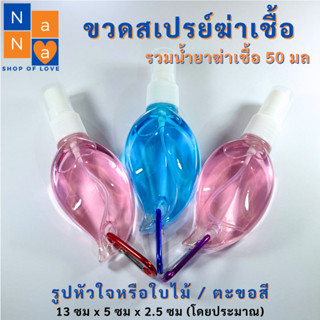 ขวดสเปรย์ห้อยกระเป๋าพกพา ขนาด50 มล. มีตะขอเหล็กหลายสีให้เลือก