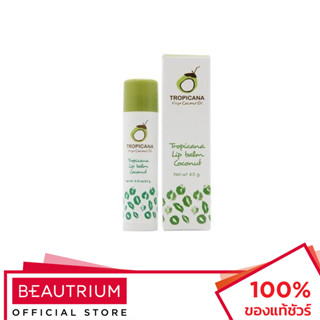 TROPICANA Natural Coconut Lip Balm Stick (Non-Preservative) Coconut ลิปบาล์ม 4.5g