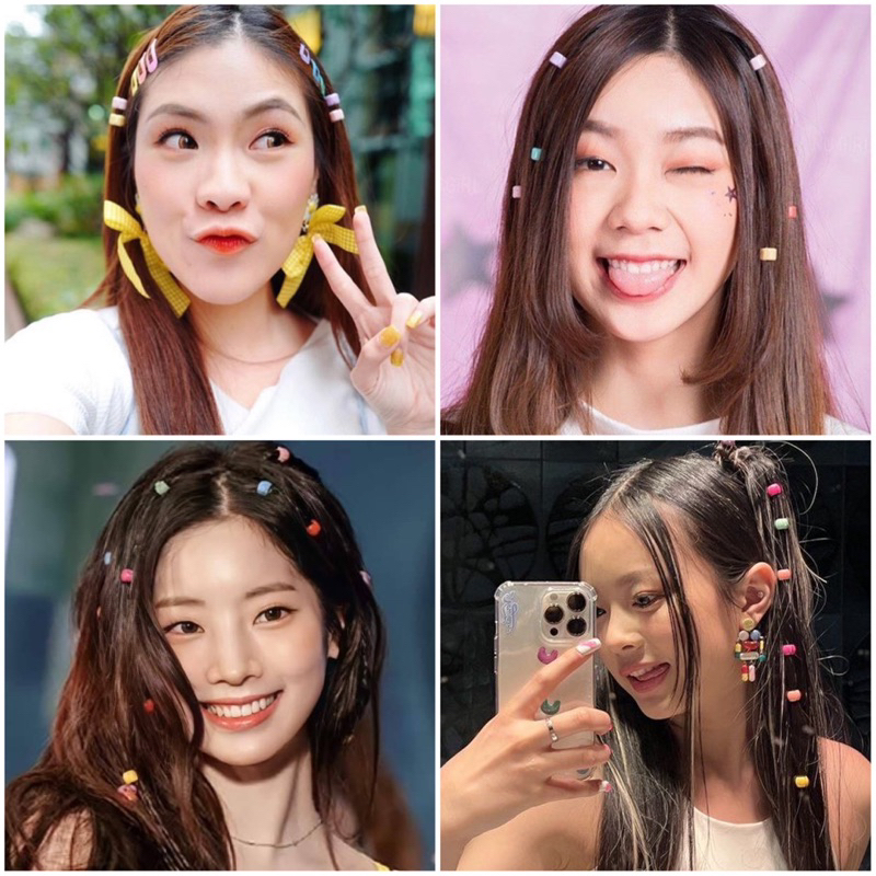 ส่งด่วน🔥กิ๊บยุค 90 กิ๊บกลม Y2K แพ็คละ 12 ตัว คละสี MC8