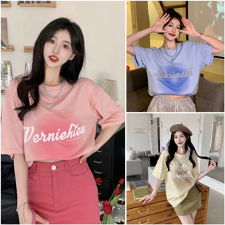 cherryshop พร้อมส่ง🔥เสื้อยืด🍀Oversize เสื้อนีออน เสื้อยืดผู้หญิงแฟชั่น สวมใส่สบาย สีสดใส สไตล์เกาหลีน่ารัก