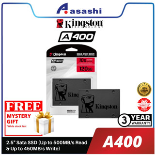 [ท้องถิ่นไทย]ใหม่เอี่ยม SSD(เอสเอสดี) 120GB 240GB 480GB 960GB Kingston A400 SATA III 2.5”ประกัน 3 ปี เหมาะสำหรับโน๊ตบุ๊ค