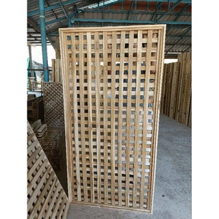 ระแนงไม้,ฉากแผ่น,ฉากตาราง ไม้สัก70×200, 90×200cm,100×200