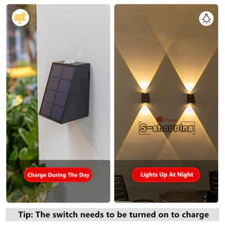 TOP TJ-2LED 2ระบบไฟ โคมไฟตกแต่งบ้าง Solar light ติดผนัง ติดรั้วบ้าน เพิ่มความสวยงาม