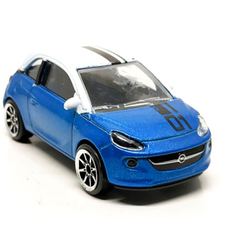 "รถเหล็กมาจอเร็ต Majorette Opel Adam สีเมทัลลิกน้ำเงิน / หลังคาขาว คาดดำ 01 ขนาด 1/64 ยาว 8 cm มือสอง #006