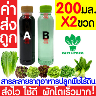 *ค่าส่งถูก* สารละลาย AB (200mlx2ขวด)ไฮโดรโปนิกส์ เอบี ธาตุอาหาร ผักไฮโดร Hydroponics ผักสลัด ผักไทย ผักจีน clearance