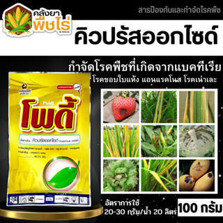 🌽 โพดี้ (คิวปรัสออกไซด์) 100กรัม ป้องกันกำจัด โรคที่เกิดจากแบคทีเรียและเชื้อรา