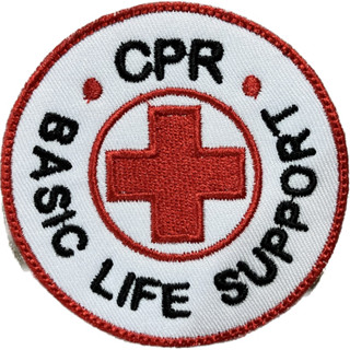 อาร์มปัก CPR BASIC LIFE SUPPORT พร้อมติดตีนตุ๊กแก ขนาด 7.5x7.5 cm