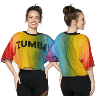 Zumba With Pride Mesh Top  (เสื้อครอปแขนสั้นออกกำลังกายซุมบ้า)