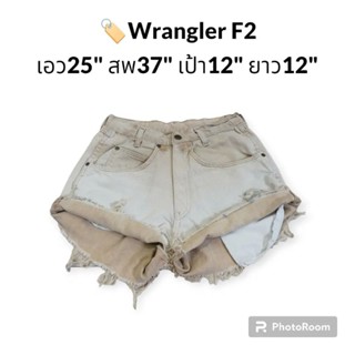 🏷️ Wrangler กางเกงยีนส์ขาสั้นเอวสูง ยีนส์สีเอิร์ธโทน