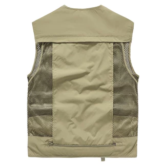 8521#เสื้อกั๊กหลายกระเป๋าใหม่ล่าสุด，สำหรับเดินป่าและตกปลา BIG SIZE M-5XL