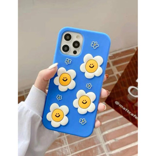 เคสไอโฟนน้ำเงินดอกเดซี่นูน i6-14promax (Case iphone) เคสมือถือ เคสใสสกีน เคสมินิมอล เคสดอกไม้ เคสลายดอก เคสเกาหลี