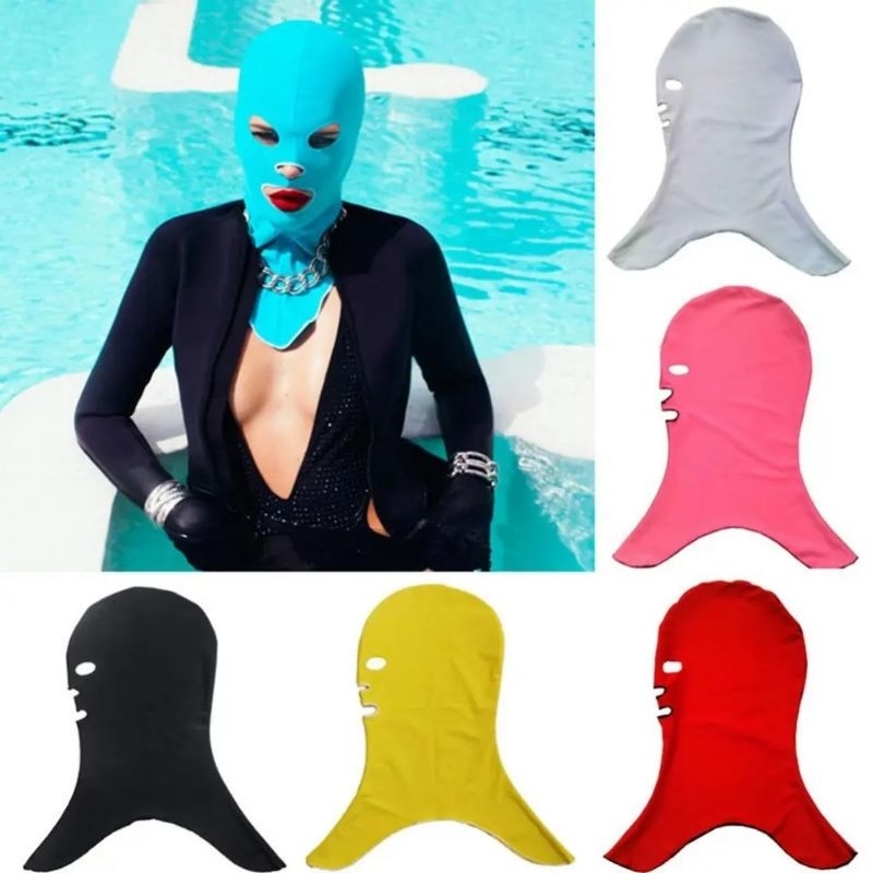 SUN RKT หน้ากาก Facekini หมวกว่ายน้ำป้องกันแสงแดดกลางแจ้ง