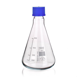 ขวดรูปชมพู่ชนิดฝาเกลียว (Screw Erlenmeyer flask) ยี่ห้อ Simax