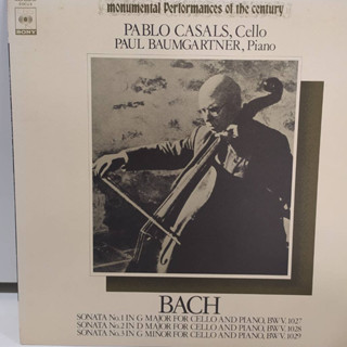 1LP Vinyl Records แผ่นเสียงไวนิล PABLO CASALS, Cello PAUL BAUMGARTNER, Piano   (J14B155)