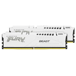 32GB (16GBx2) DDR5 5600MMHz RAM (แรมพีซี) KINGSTON FURY BEAST DDR5 (WHITE) (KF556C40BWK2-32)