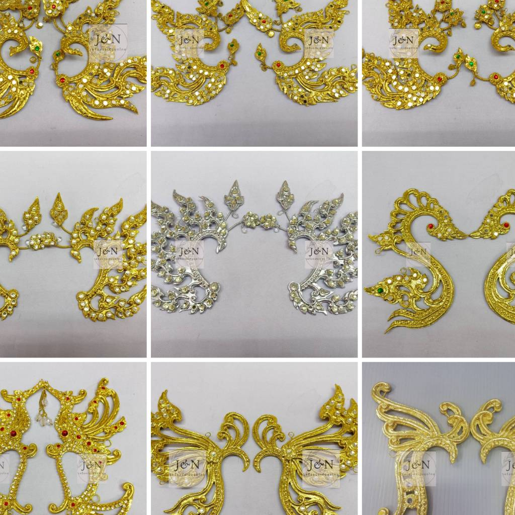 จอนหูชุดไทยประยุกต์ลายอลังการสำหรับผู้ใหญ่ ขายเป็นคู่คะ