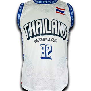 เสื้อบาส เสื้อบาสเกตบอล ลาย Thailand#32  รุ่น #BK0190 พิมพ์ทั้งตัว ไซส์ S-5XL