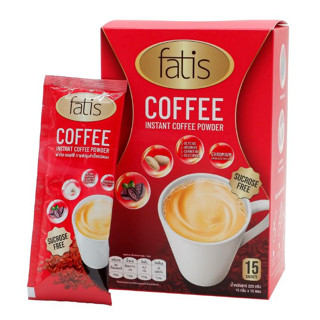 Fatis Coffee ฟาทีส คอฟฟี่ กาแฟฟาทิส ขนาด 15 ซอง จำนวน 1 กล่อง กาแฟปรุงสำเร็จชนิดผงผสมสารสกัดจากถั่วขาว