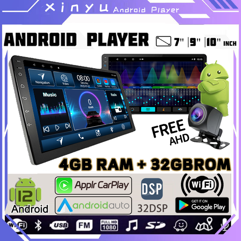 apple carplay wireless android auto จอแอนดรอยด์ติดรถยนต์ [4G+32G Ips] วิทยุติดรถยนต์ แอนดรอยด์ 12 เครื่องเล่นวิทยุ FM GPS Wifi บลูทูธ EQ USB 7 นิ้ว 9 นิ้ว 10.1 นิ้ว 2Din Android 12.0 สําหรับรถยนต์ จอแอนดรอยด์ติดรถยนต์ 9 นิ้ว toyota isuzu จอแอนดรอย