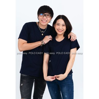 2XL เสื้อยืด สีกรมท่า คอกลม แขนสั้น Size 2XL