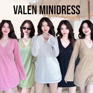 Valen minidress เดรสสั้น มินิเดรส เดรสแขนยาว ทรงทิ้งตัว น่ารักมาก เดรสใส่ไปทะเล เดรสใส่ไปคาเฟ่ ป้าย sheeny