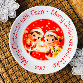 จานเซรามิคญี่ปุ่น Fujiya ลาย Merry Christmas with Peko&amp;Poko 2017 มือสอง ราคาถูก