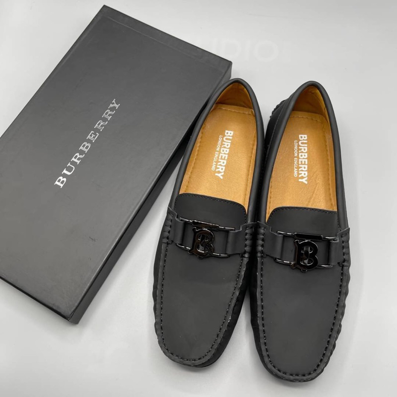 NEW BURBERRY LOGO SIGNATURE DRIVER LOAFER SHOES