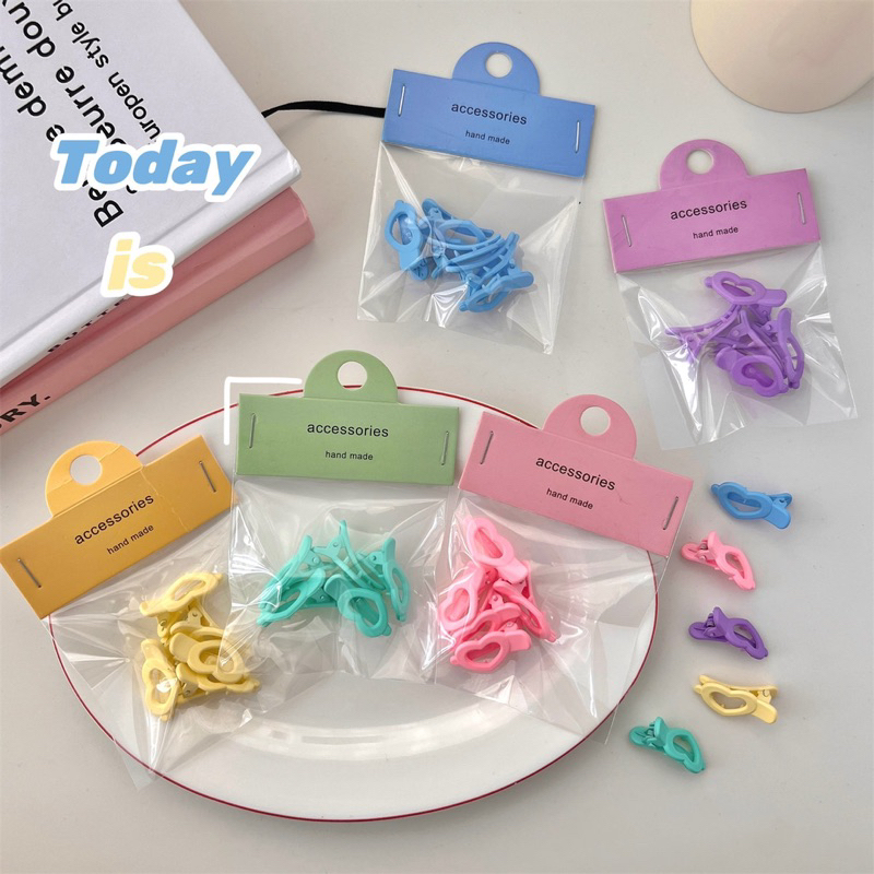 Cute 054 กิ๊บติดผม กิ๊บหนีบผมจิ๋วหัวใจ 5 ชิ้น / แพ็ค
