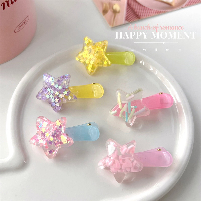 Cute 038 กิ๊บติดผม กิ๊บหนีบผมดาวสีหวาน