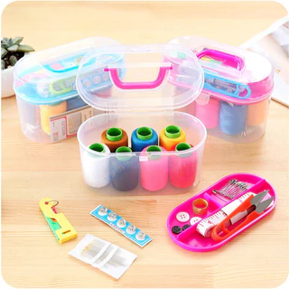 Home007 ชุดเย็บผ้า คละสี ด้าย 7 สีชุดอุปกรณ์สำหรับเย็บผ้า แบบพกพา Sewing Kit