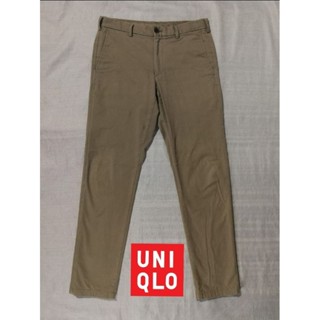 UNIQLO​ Brand_2nd hand กางเกงวินเทจขายาว/ Size 8 VL/ วัสดุผ้าฝ้าย​ 97% Spandex​ 3%/ แท้มือสองกระสอบนำเข้า​