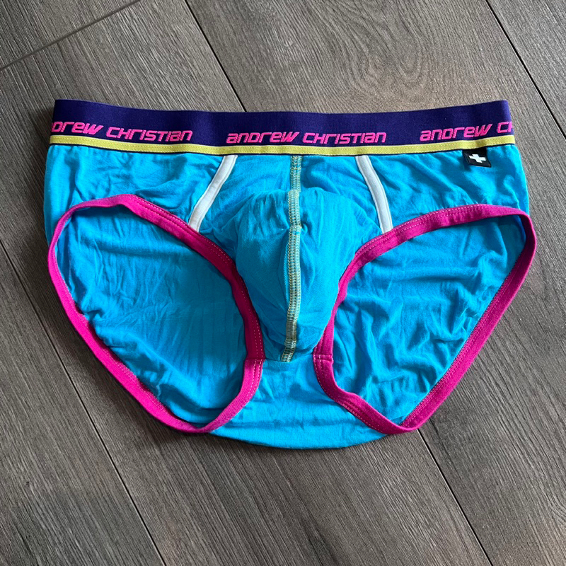 Andrew Christian สีฟ้าผ้านิ่มมาก (มือ1 XS,L)  กางเกงในชาย เป้าตุง