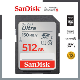 SanDisk Ultra SD Card SDXC UHS-I Memory Card 512GB 150MB/s C10 U1 Full HD (SDSDUNC-512G-GN6IN) เอสดีการ์ด กล้องDSLR