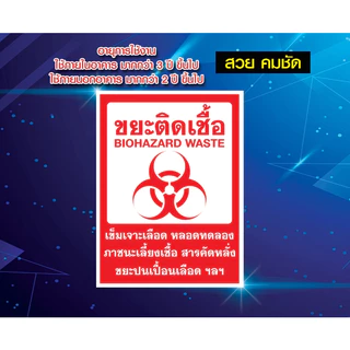 สติ๊กเกอร์ห้ามทิ้งขยะ ติดถังขยะ สติ๊กเกอร์ PVC กันน้ำ ป้ายทิ้งขยะ sticker คัดแยกขยะ