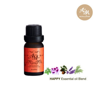 Aroma&amp;More Happy น้ำมันหอมระเหยสูตรผสม สดใสด้วยโทนดอกไม้กับความอบอุ่นของ Woody tone/Essential Oil Blend 100%  10/30ML