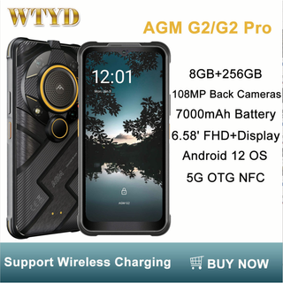 AGM G2 5G Rugged Smartphone 6.58&amp;quot; Android 12 Octa Core 8GB+256GB IR Night Vision Camera 108MP NFC 7000mAh Mobile Wireless Charge