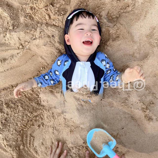 Babyhip ชุดว่ายน้ำเด็ก ชุดว่ายน้ำเด็กกันแดด ชุดว่ายน้ำกันยูวี UPF 50 ชุดว่ายน้ำพร้อมหมวก Baby swimming suit