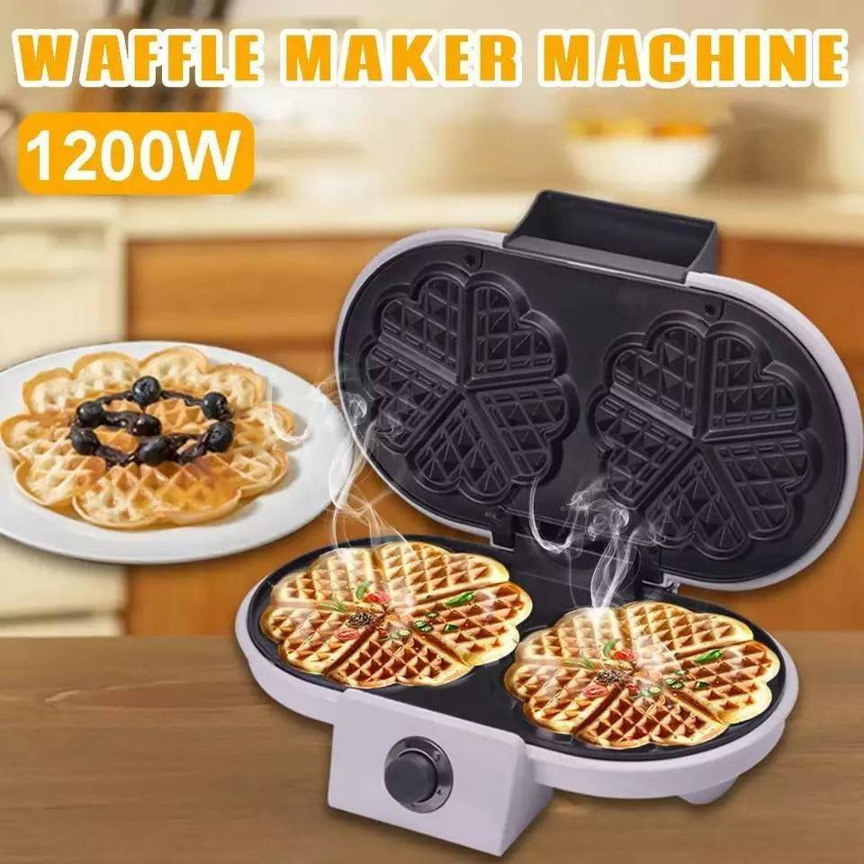 เครื่องทำวาฟเฟิล วาฟเฟิลหัวใจ 2หัว อบขนมรังผึ้ง Waffle Maker SOKANY-พร้อมส่ง-