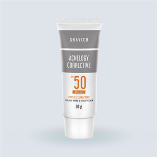 Gravich Acnelogy Physical Sunscreen SPF50 PA+++ 30 gครีมกันแดดสูตรปราศจากกันแดดเคมี 100% Physical ลดการเกิดสิว คุมมัน