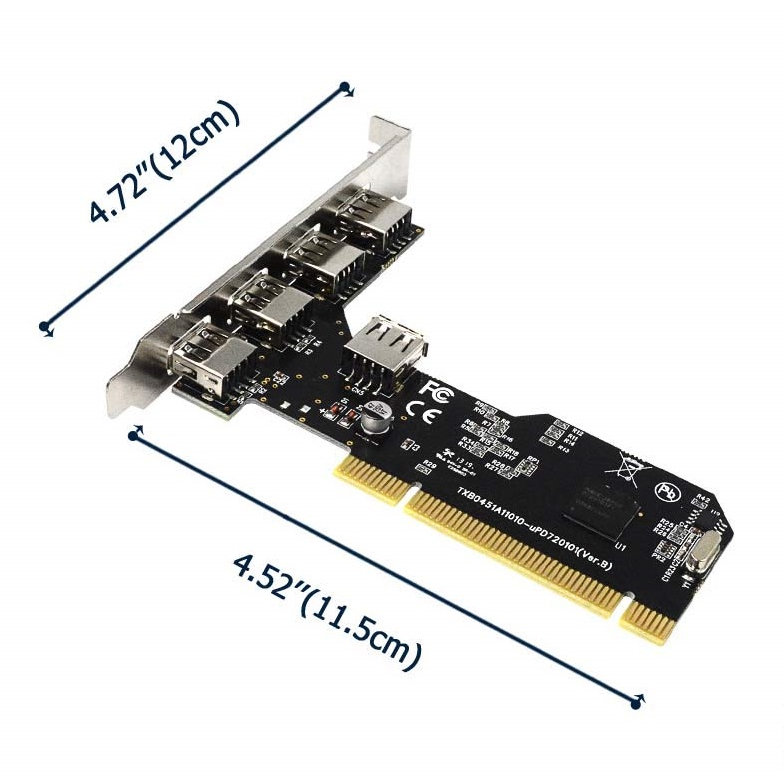 PCI-E USB 2.0 Expansion Card 4 Port การ์ดเพิ่มช่อง USB 2.0
