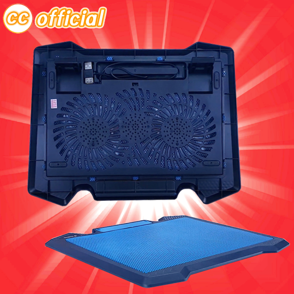 ✅แท้100% Nubwo NF-233 Cooler Pad 2FAN Super Silent พัดลมโน็ตบุ๊ค ระบายความร้อน ไฟLEDสีฟ้า 10-17 นิ้ว IGRIS #CC 233