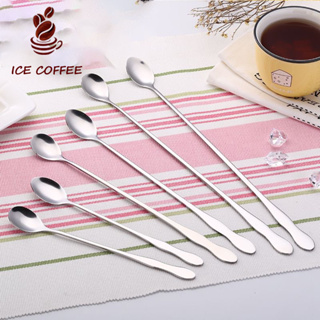 🧊 ICE COFFEE ช้อนคนด้ามยาว ช้อนสแตนเลส ช้อนชงกาแฟ บาร์ผสม DN…