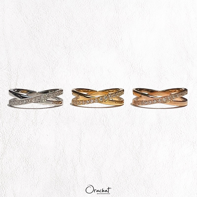 Orachat | X wink 14k ring. (แหวนตัวเรือนสแตนเลส)