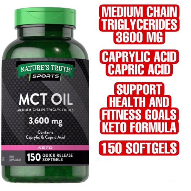 Nature's Truth MCT Oil 3,600 mg. (150Softgels) | Keto