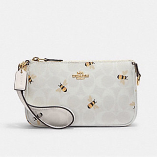 พร้อมส่ง แท้ 🇺🇸💯% New Coach NOLITA 19 IN SIGNATURE CANVAS WITH BEE PRINT (COACH C8673) GOLD/CHALK/GLACIER WHITE MULTI